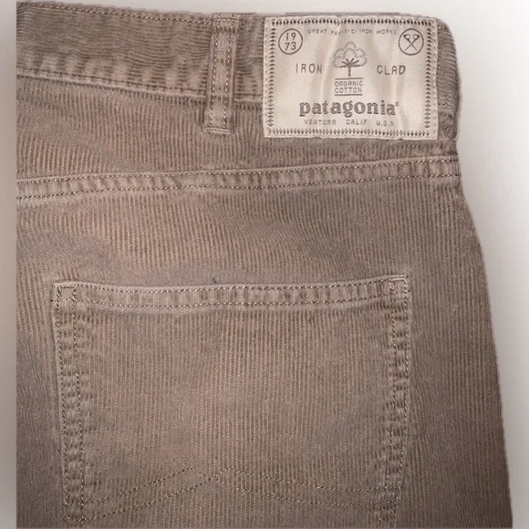 Patagonia Iron Clad Tan Regular Fit Corduroy Pants Classic Organic Cotton 34x30 - Picture 7 of 11